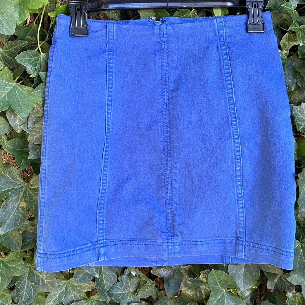 Free People cobalt blue mini skirt denim